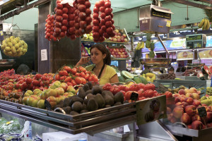 Selling fruits and vegetables